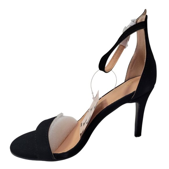 Women's Solid Color Black Suede Ankle Strap High Stiletto Heel Sandals Size 6 - Picture 4 of 13